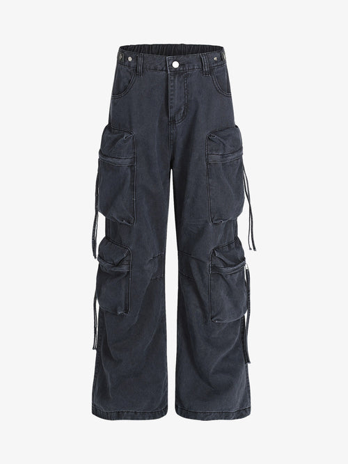 Men’s Cargo Pants with Multi-Pocket Design and Adjustable Side Ties – Casual and Outdoor Wear for Spring, Summer, Fall