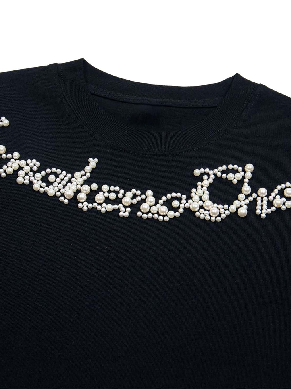 PrimeMasc "Endless Choice" Rhinestone Embellished Black T-Shirt for Women – Fashionable Cotton Short Sleeve Top