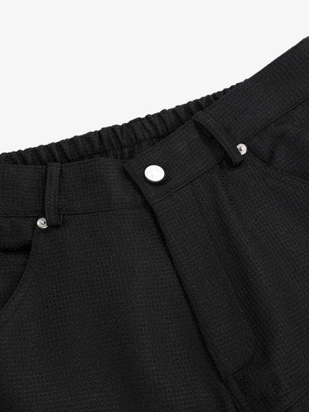 PrimeMasc High-Waisted Black Trousers with Crystal Embellishments – Sleek Casual and Office Wear for Fall and Winter