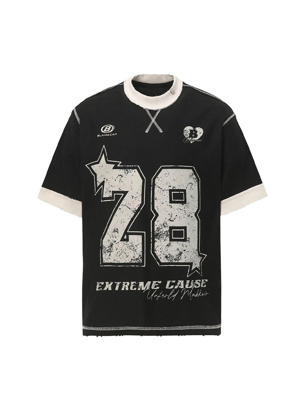 PrimeMasc Distressed Graphic T-Shirt for Men – Casual and Sporty Streetwear Tee for Spring and Summer