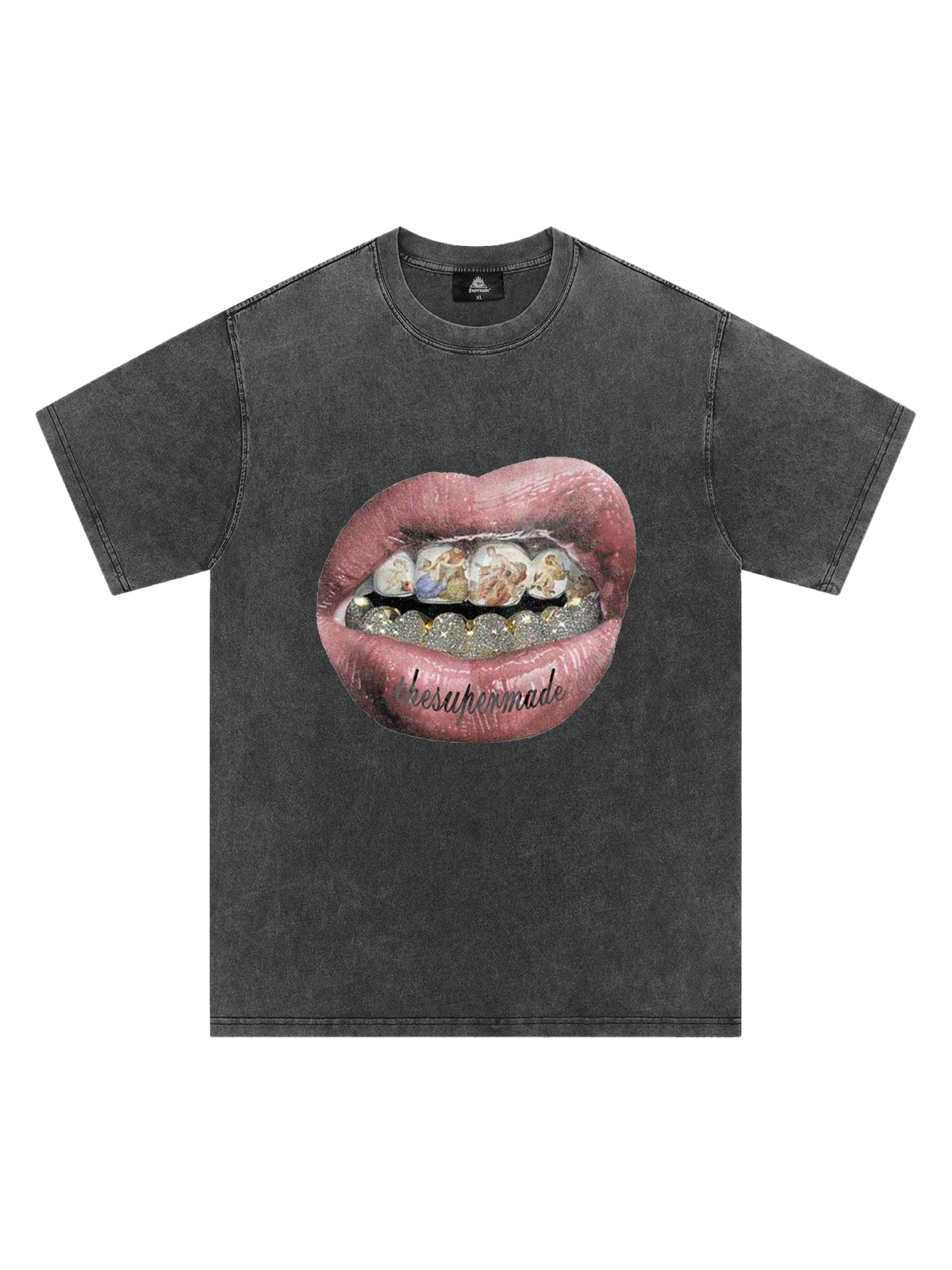 PrimeMasc Artistic Lips Graphic T-Shirt – Fashionable Cotton Short-Sleeve Tee for Everyday Wear