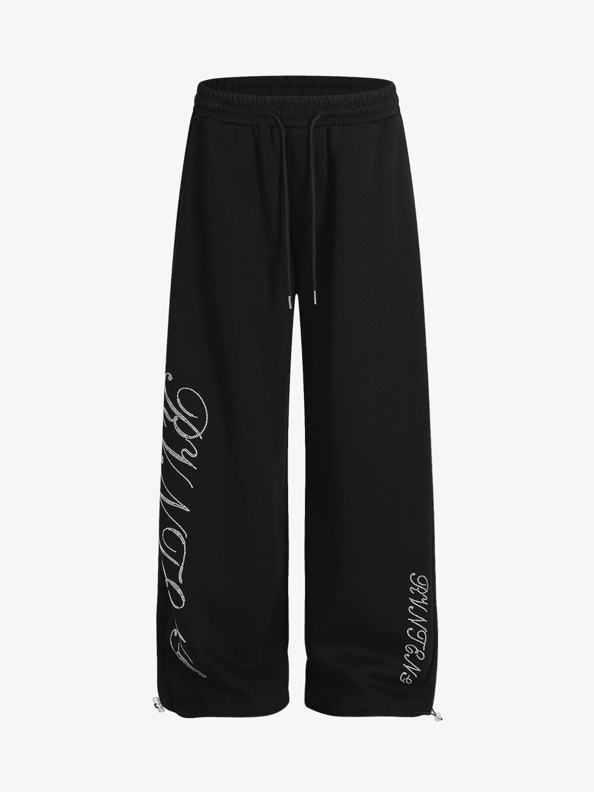 PrimeMasc Men’s Wide-Leg Lounge Pants with Embroidered Detailing, Elastic Waistband – Casual Wear for Spring, Fall, Winter