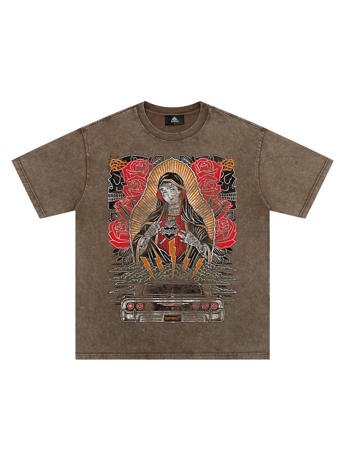 PrimeMasc Vintage-Inspired Graphic T-Shirt with Car Illustration – Casual Cotton Streetwear Tee for Spring and Summer