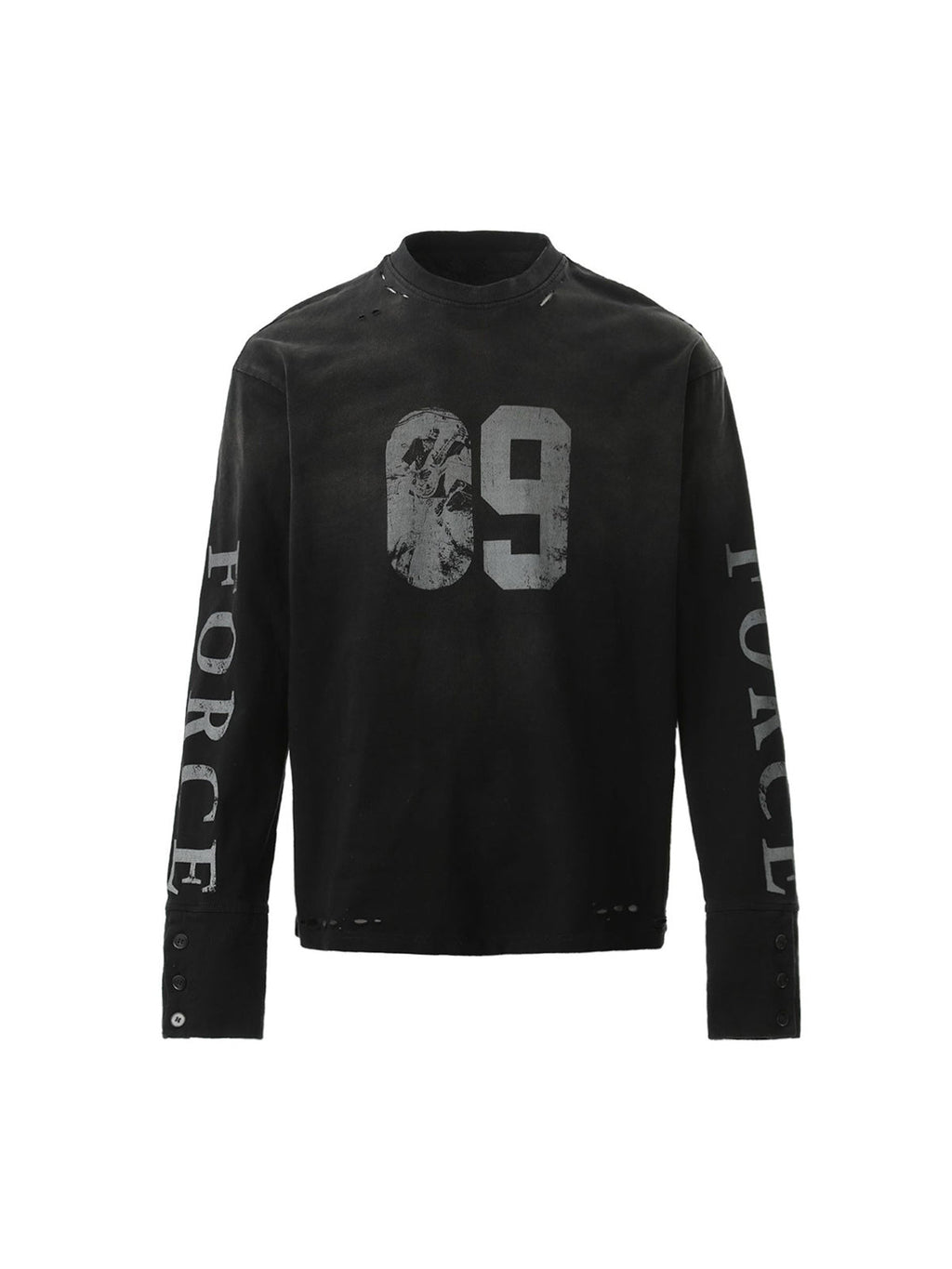 PrimeMasc Distressed Number 09 Long Sleeve Top – Sporty Casual Cotton Tee for Spring and Fall