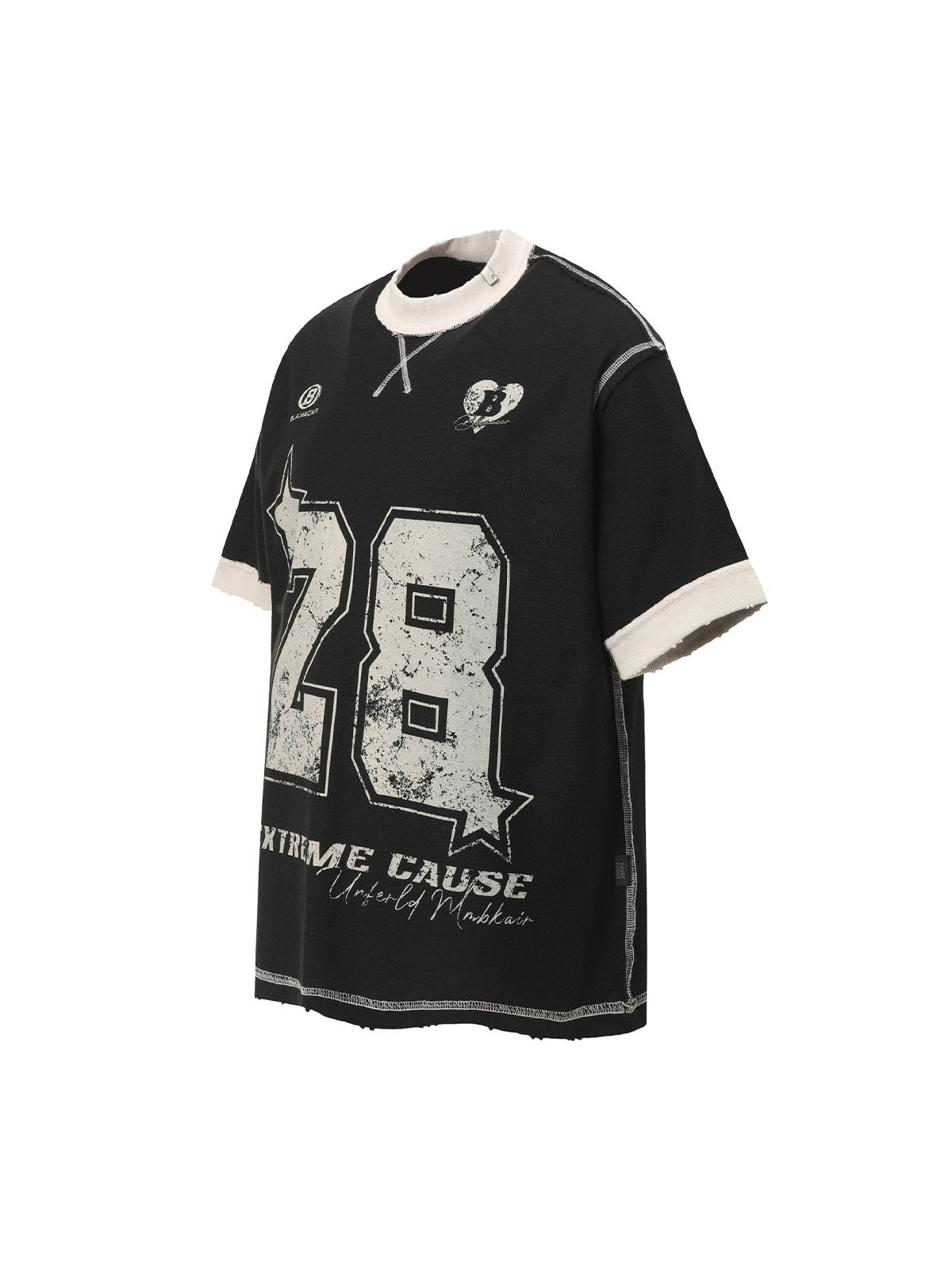 PrimeMasc Distressed Graphic T-Shirt for Men – Casual and Sporty Streetwear Tee for Spring and Summer