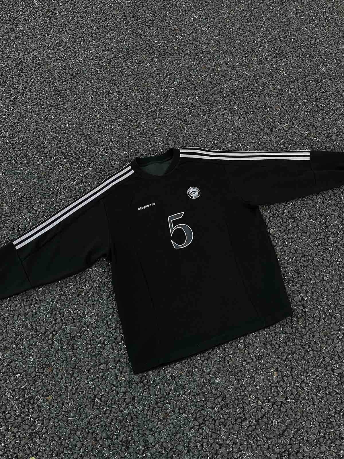 PrimeMasc Vintage Heavyweight Sports Bar Long Sleeve T-Shirt – Casual Cotton Blend Tee with Striped Trim
