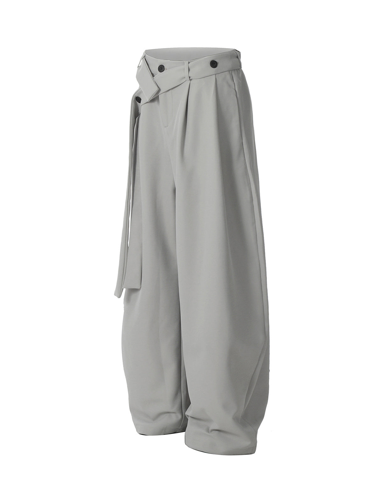 Men’s Wide-Leg Trousers with Wrap Belt and Button Closure – Casual and Office Wear for Spring and Autumn