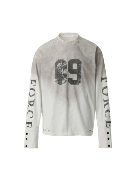 PrimeMasc Distressed Number 09 Long Sleeve Top – Sporty Casual Cotton Tee for Spring and Fall