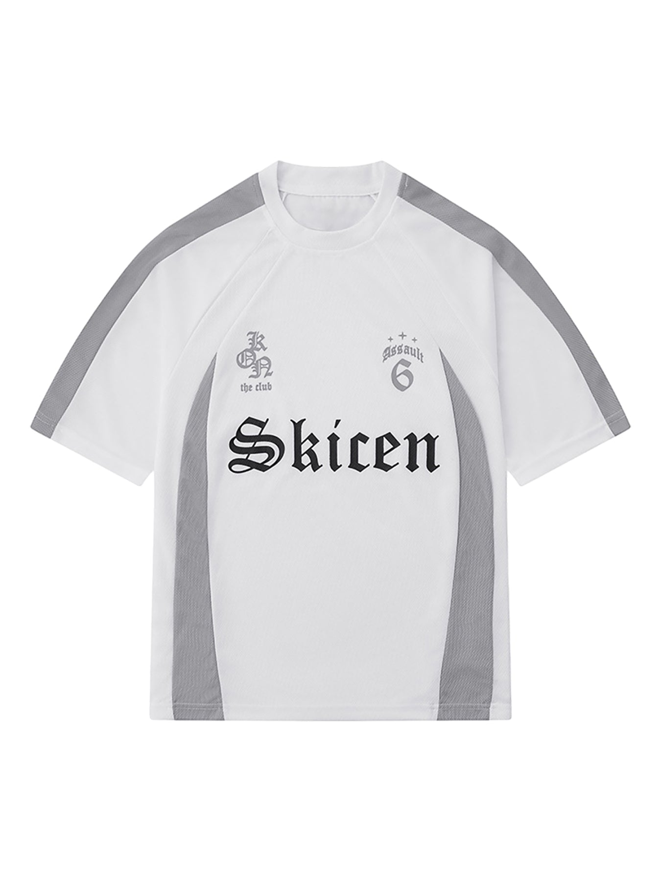 PrimeMasc Gothic Font Jersey Street T-Shirt – Casual Color Block Tee for Men and Women