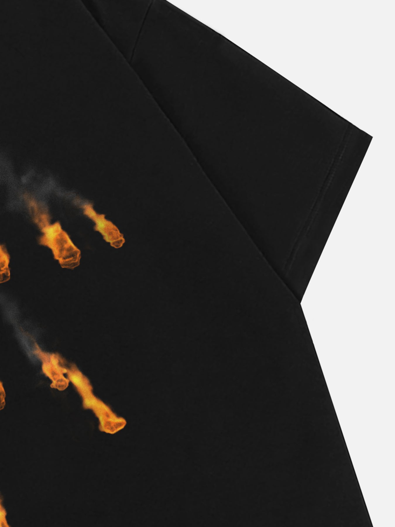 PrimeMasc Black T-Shirt with Flame Graphic Print – Casual Cotton Short Sleeve Tee for Men and Women