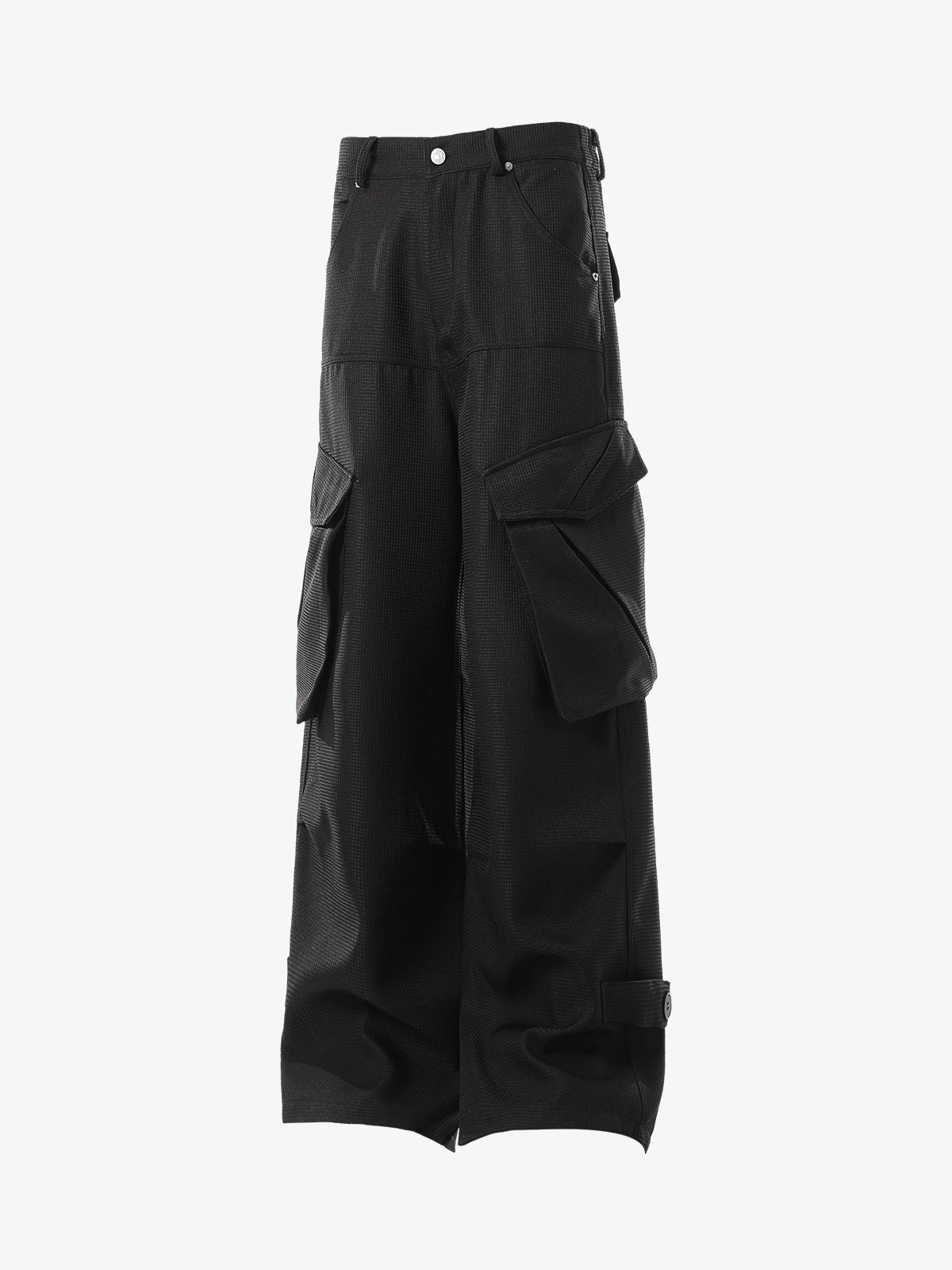PrimeMasc High-Waisted Black Trousers with Crystal Embellishments – Sleek Casual and Office Wear for Fall and Winter