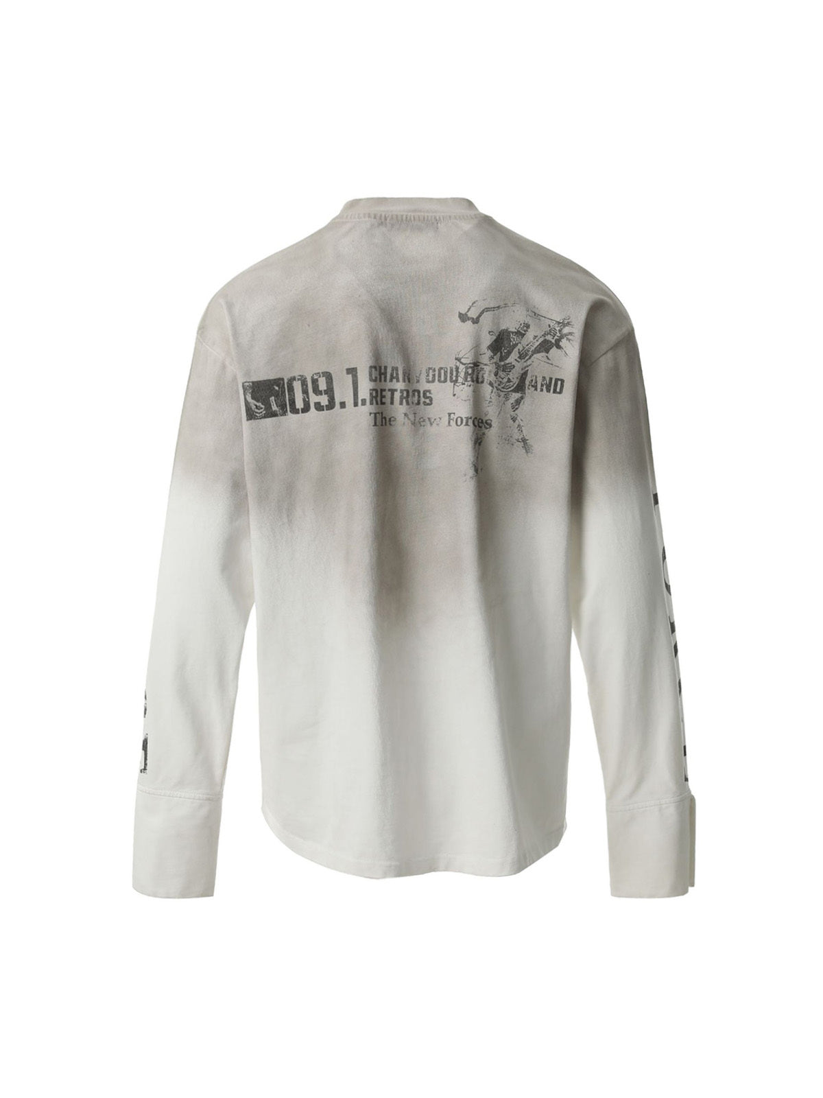PrimeMasc Distressed Number 09 Long Sleeve Top – Sporty Casual Cotton Tee for Spring and Fall