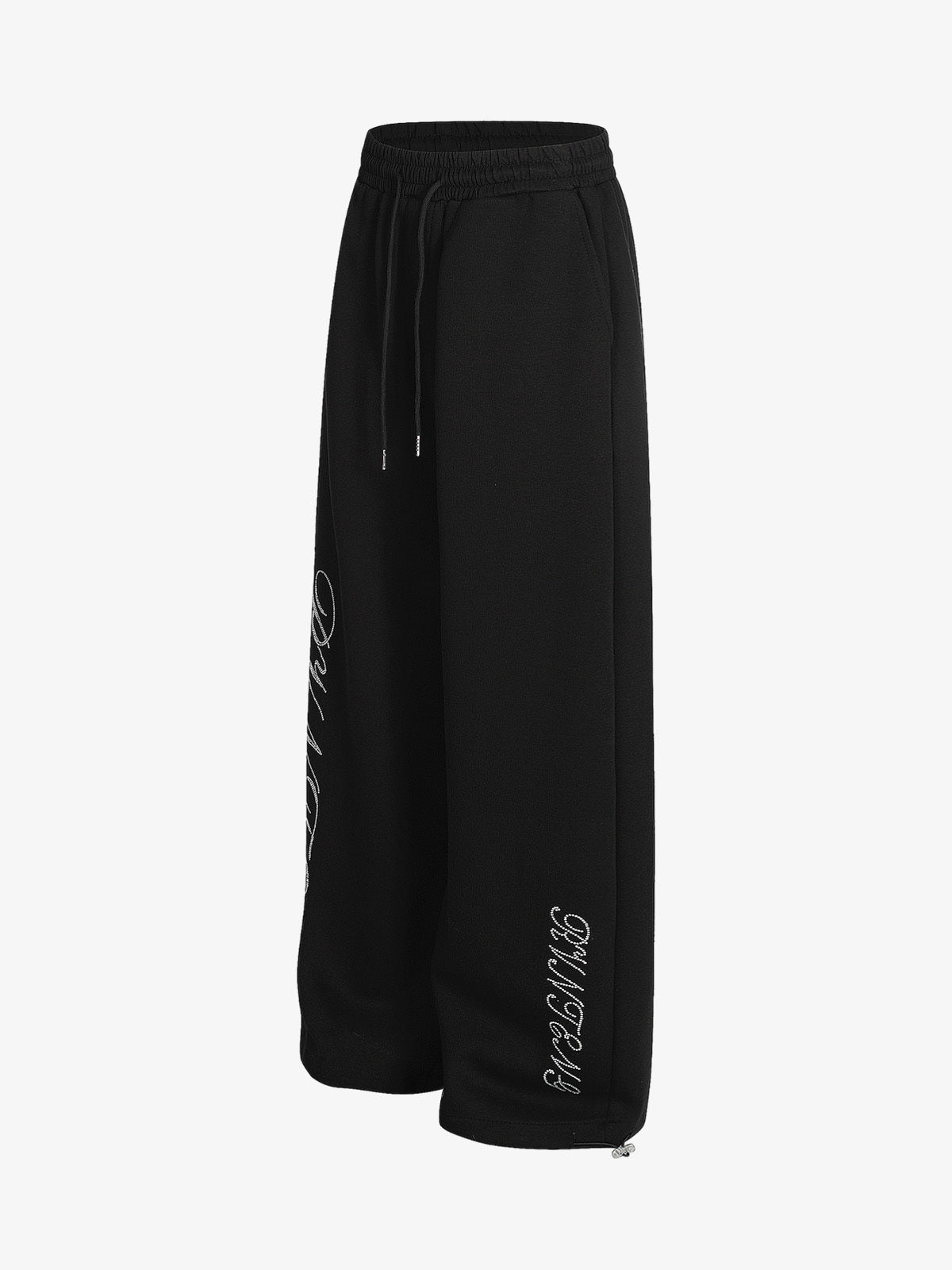 PrimeMasc Men’s Wide-Leg Lounge Pants with Embroidered Detailing, Elastic Waistband – Casual Wear for Spring, Fall, Winter