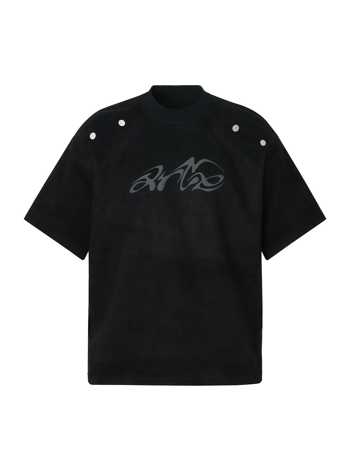 PrimeMasc Black Embroidered Logo Short-Sleeve Shirt – Casual Cotton Button-Down for Men and Women