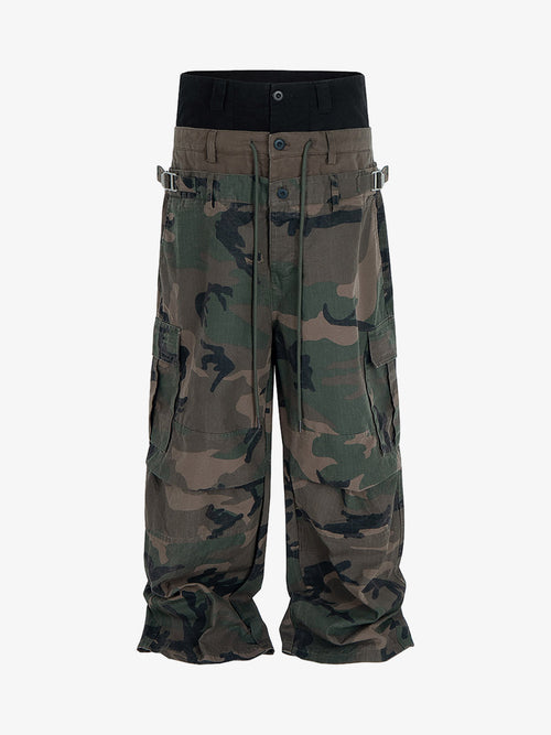 Men’s Camouflage Cargo Pants with Adjustable Waist and Multi-Pocket Design – Outdoor and Casual Wear