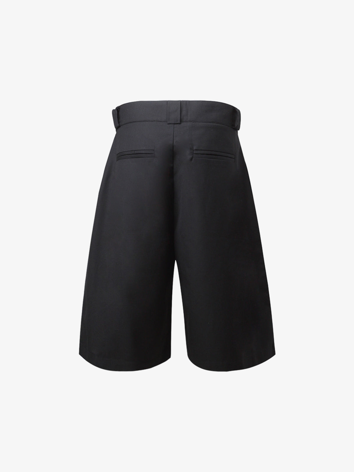 Men’s Black Wide-Leg Shorts with Tassel Detail, Asymmetric Hem – Casual Streetwear for Spring and Summer