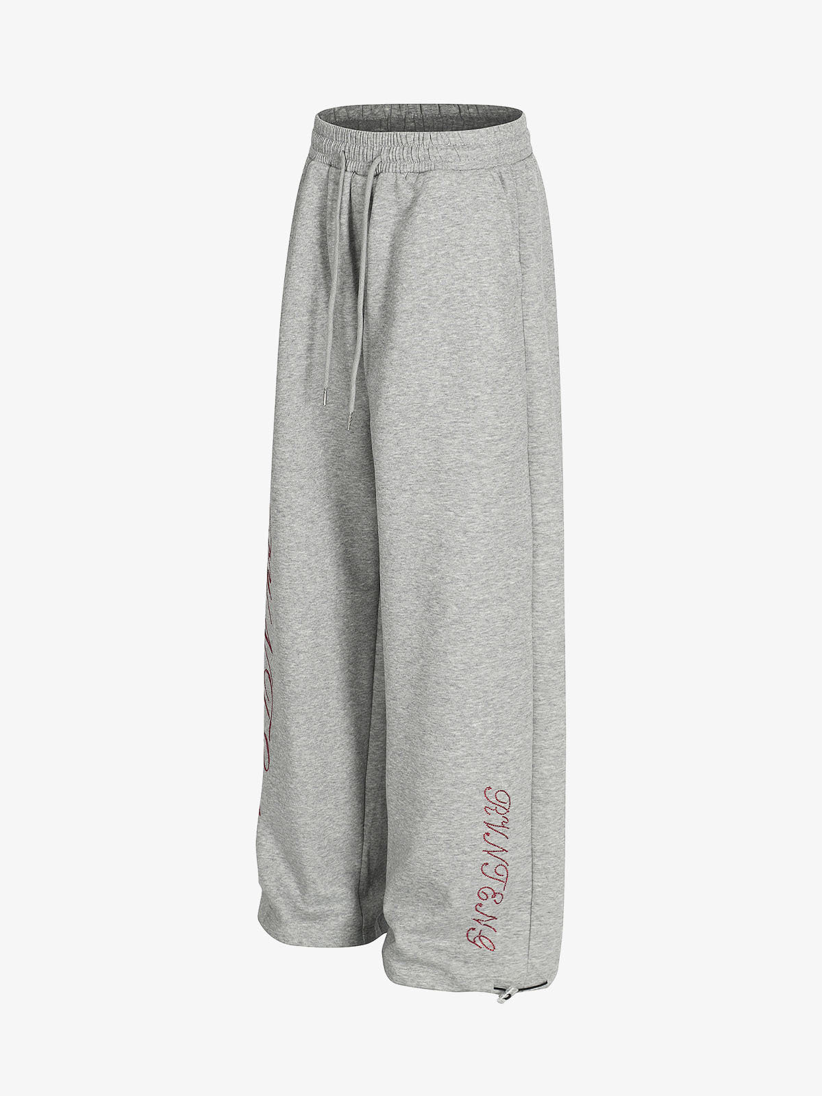 PrimeMasc Men’s Wide-Leg Lounge Pants with Embroidered Detailing, Elastic Waistband – Casual Wear for Spring, Fall, Winter