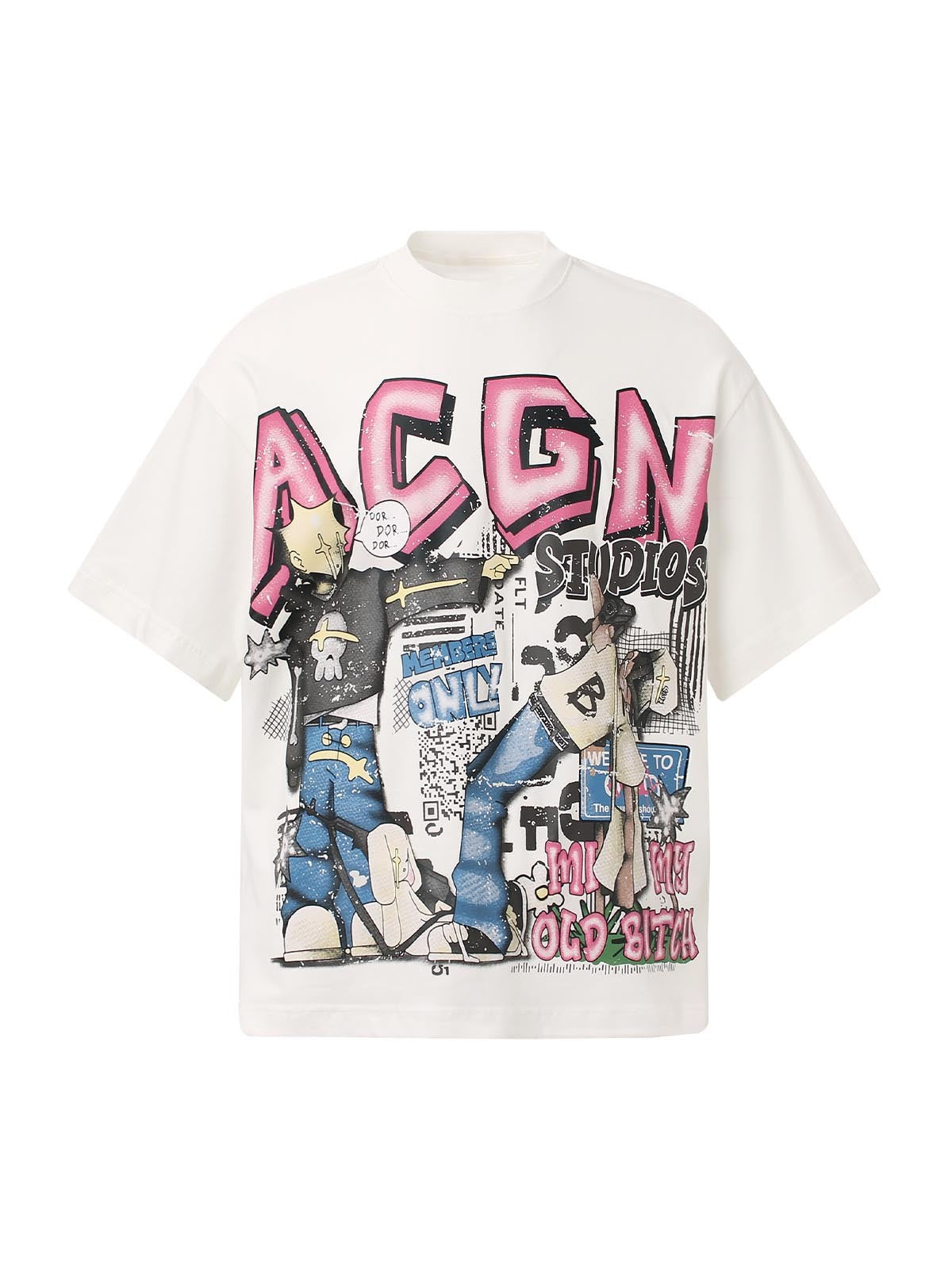 PrimeMasc AGN Studios Graphic T-Shirt – Casual Streetwear Cotton Tee with Vibrant Graffiti Design