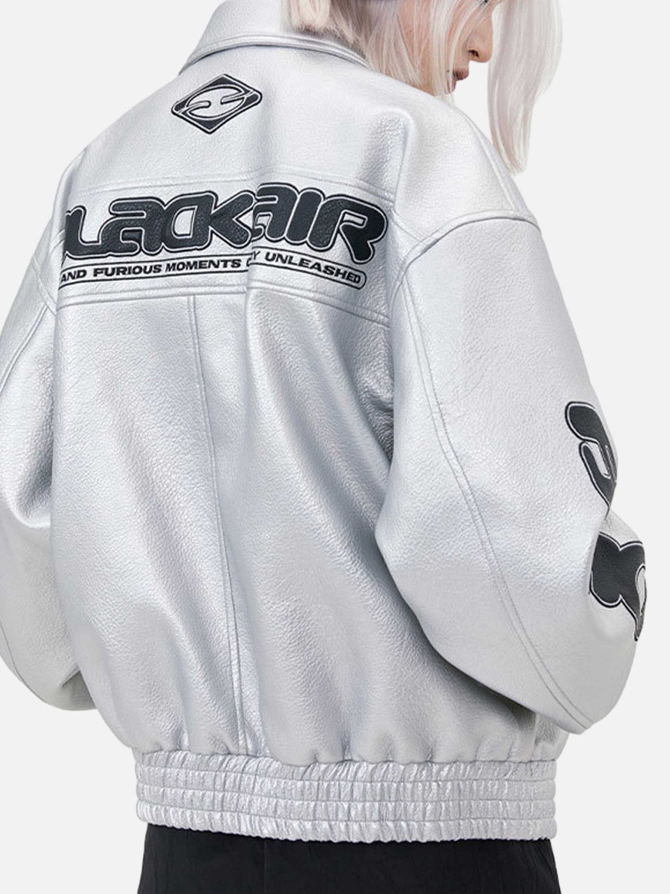 PrimeMasc Reflective Bomber Jacket with Star Graphic Print – Lightweight Satin Streetwear Jacket for Men and Women