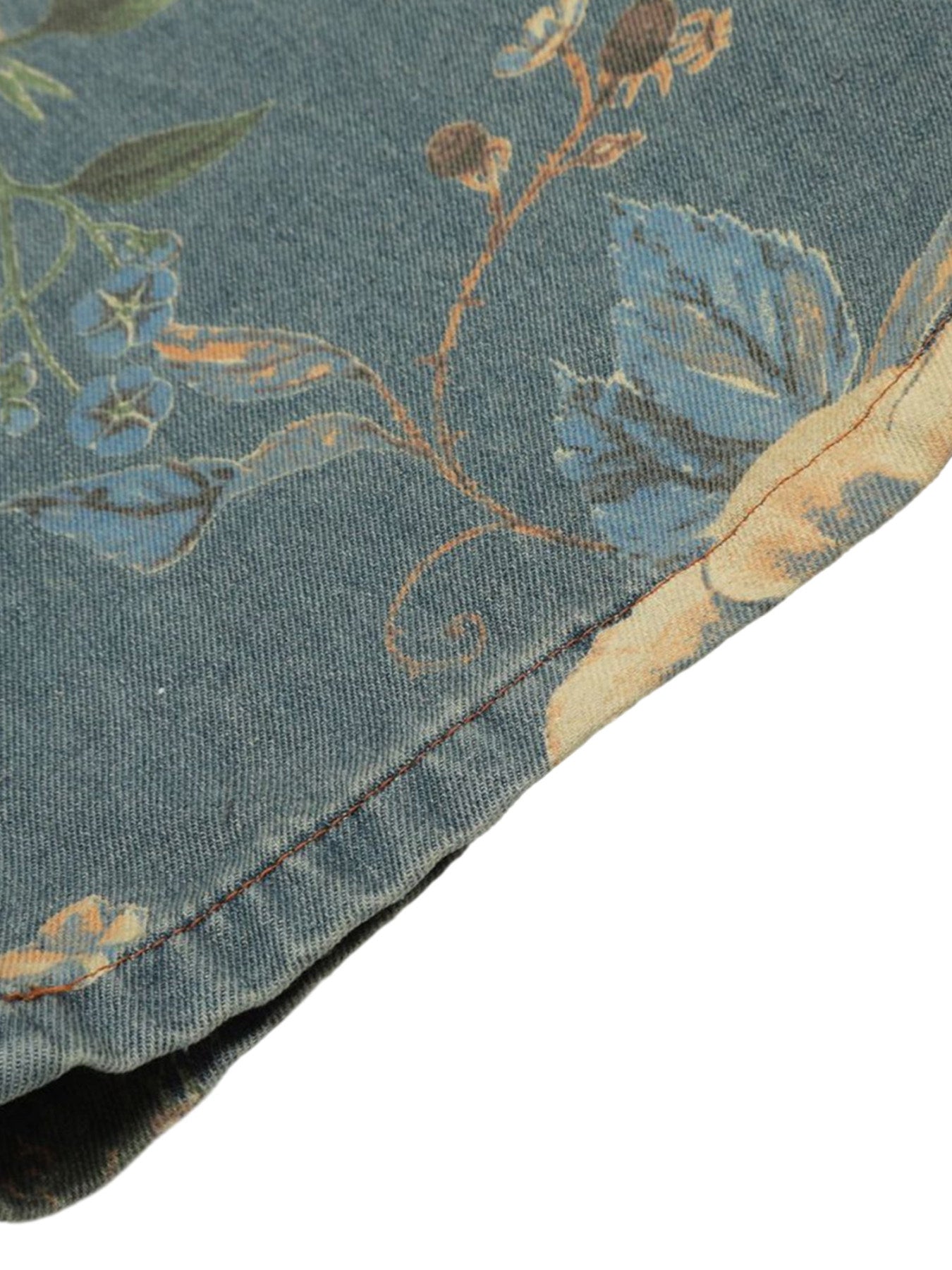 PrimeMasc Vintage Floral Print Wide-Leg Denim Jeans – High-Waist Casual Streetwear for Spring and Summer