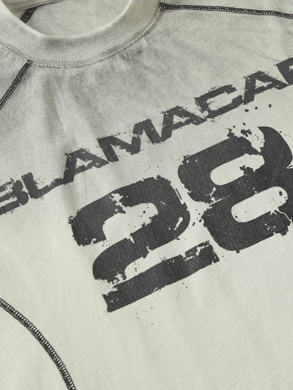 PrimeMasc Distressed Graphic Tee with Bold Number Print – Casual Sporty Cotton T-Shirt for Spring and Summer