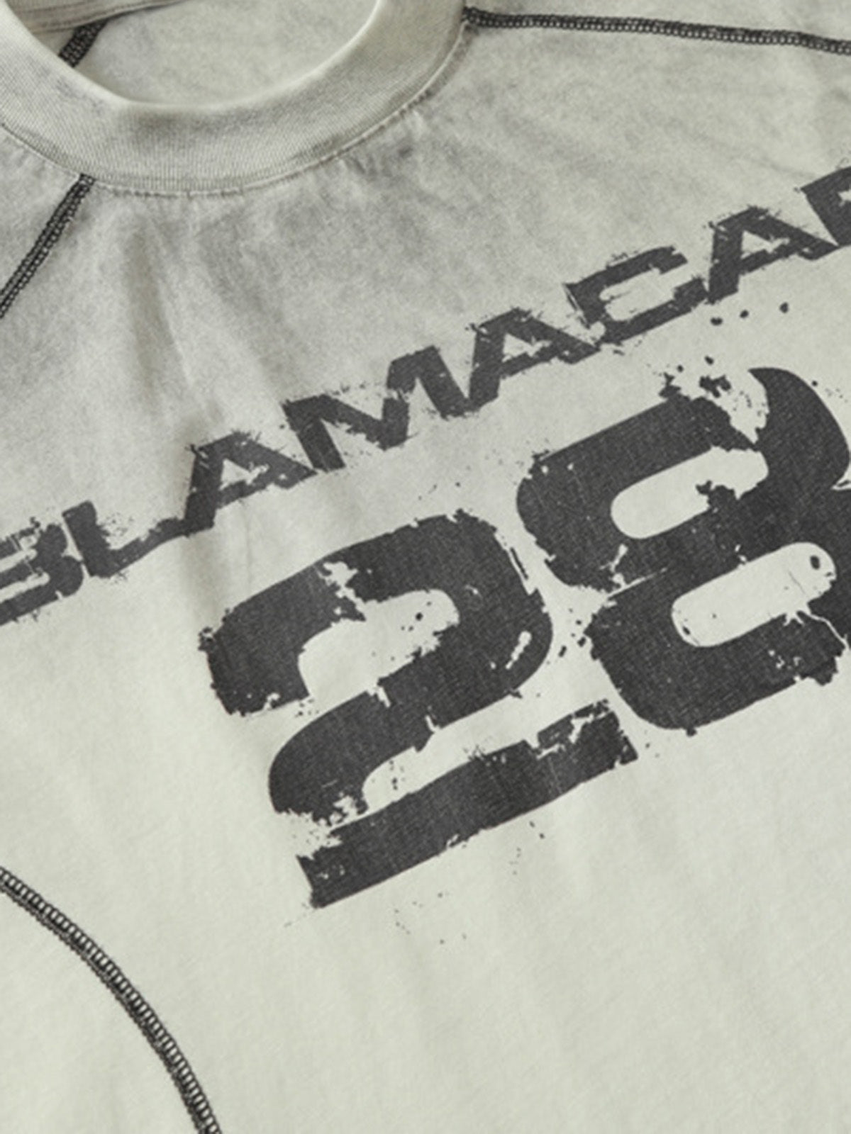 PrimeMasc Distressed Graphic Tee with Bold Number Print – Casual Sporty Cotton T-Shirt for Spring and Summer