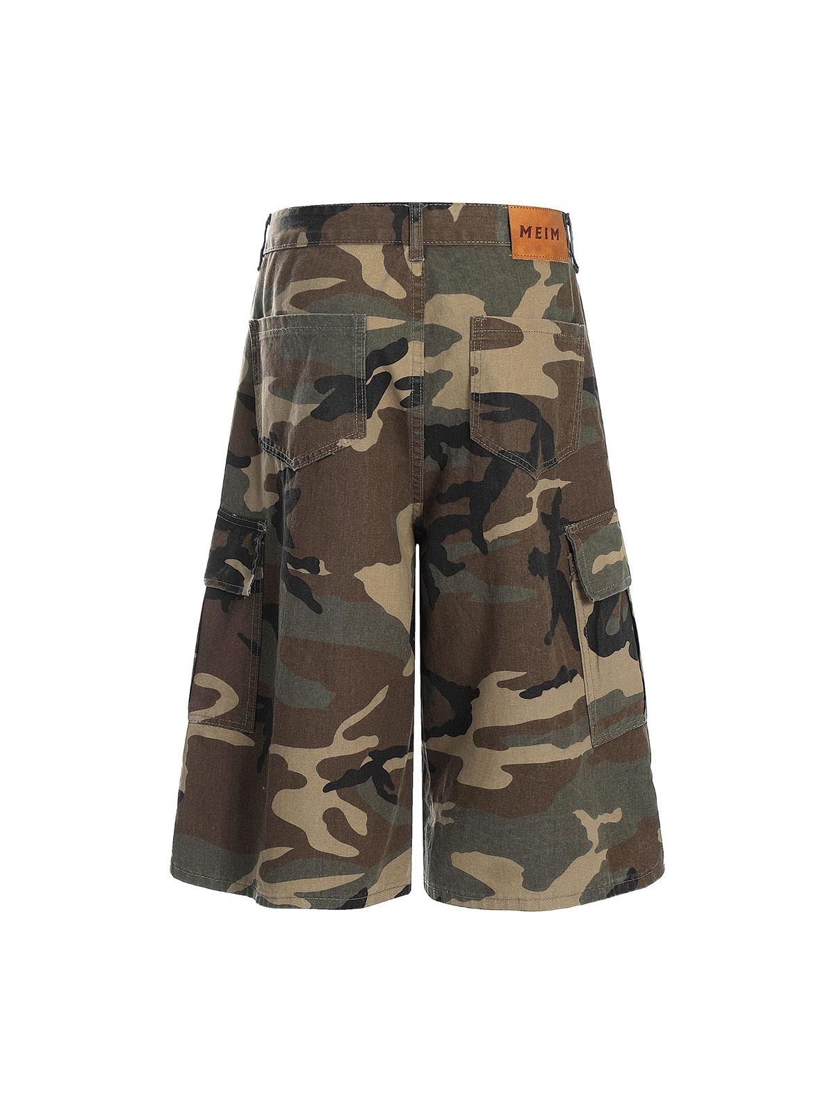 Unisex Camouflage Cargo Culottes with Side Pockets – Casual Outdoor Pants for Spring and Summer